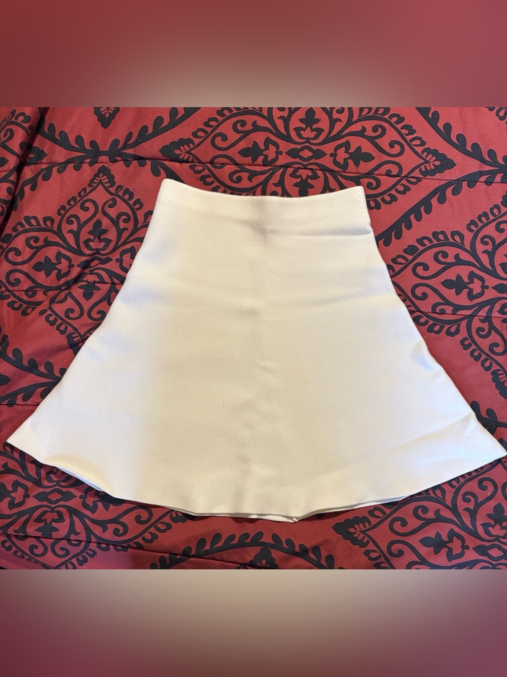 White Flared A-Line Mini Skirt
